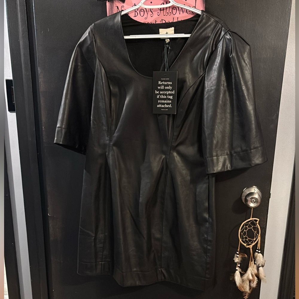 Tuckernuck leather black dress